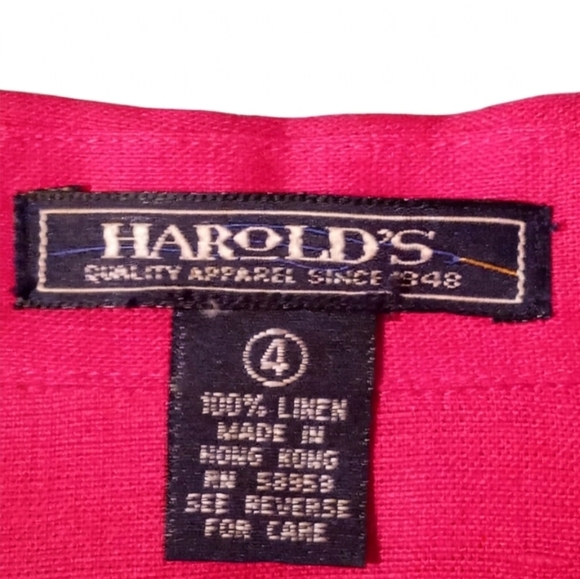 Like New Vintage Y2K Harold's Sleeveless Linen Top, Vibrant Red, Size 4 - Picture 2 of 8